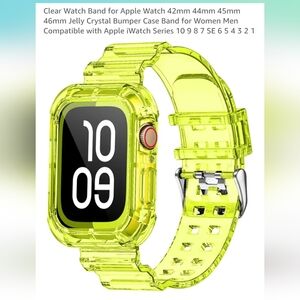 Apple Neon Yellow Jelly Crystal Bumper Case Watch Band for Apple Watch